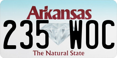 AR license plate 235WOC