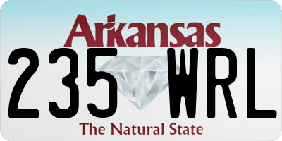 AR license plate 235WRL
