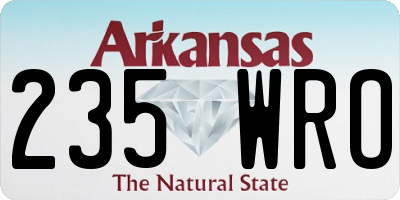 AR license plate 235WRO