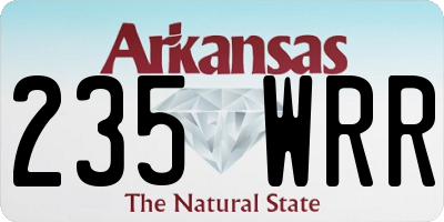 AR license plate 235WRR