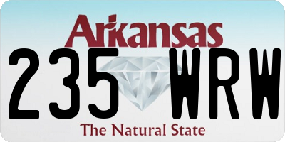 AR license plate 235WRW
