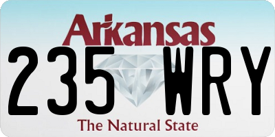 AR license plate 235WRY