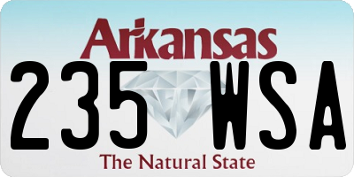 AR license plate 235WSA