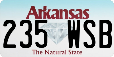 AR license plate 235WSB