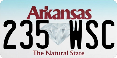 AR license plate 235WSC