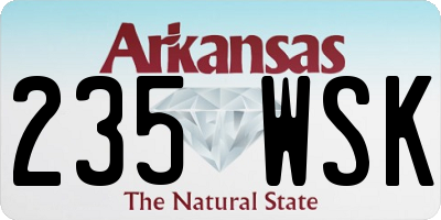 AR license plate 235WSK