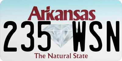 AR license plate 235WSN