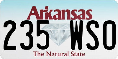 AR license plate 235WSO