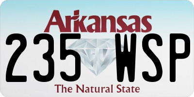 AR license plate 235WSP