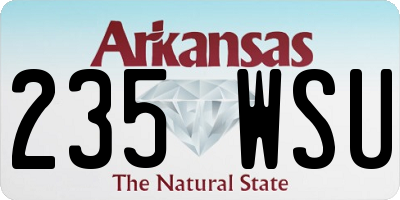 AR license plate 235WSU
