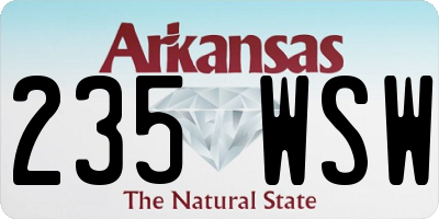 AR license plate 235WSW