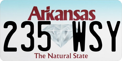 AR license plate 235WSY