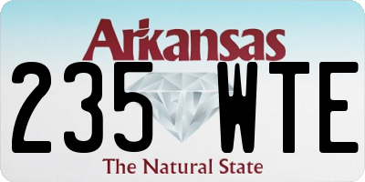 AR license plate 235WTE