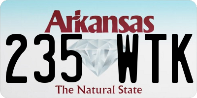 AR license plate 235WTK