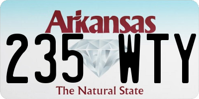 AR license plate 235WTY