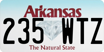 AR license plate 235WTZ