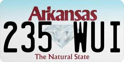 AR license plate 235WUI