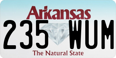 AR license plate 235WUM