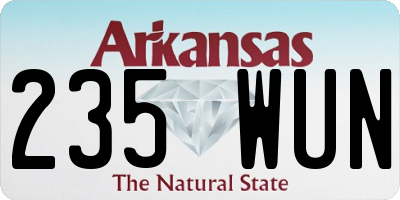 AR license plate 235WUN