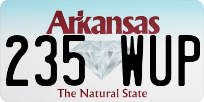 AR license plate 235WUP