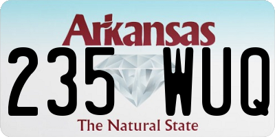 AR license plate 235WUQ