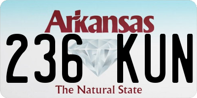 AR license plate 236KUN