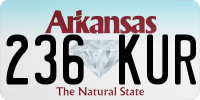 AR license plate 236KUR