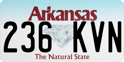 AR license plate 236KVN