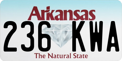 AR license plate 236KWA