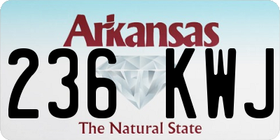 AR license plate 236KWJ