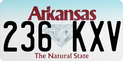 AR license plate 236KXV