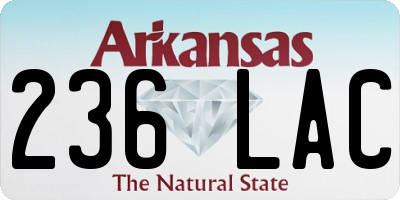 AR license plate 236LAC