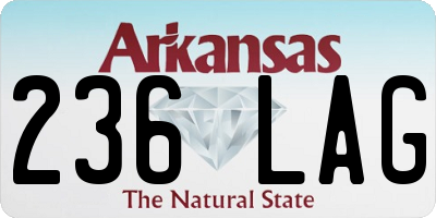 AR license plate 236LAG