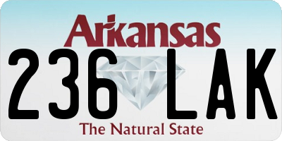 AR license plate 236LAK