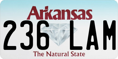 AR license plate 236LAM