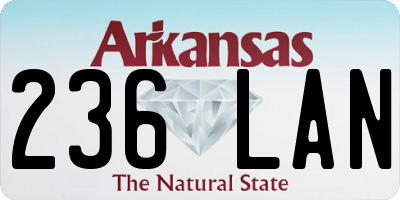 AR license plate 236LAN