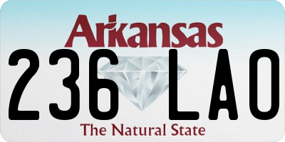 AR license plate 236LAO