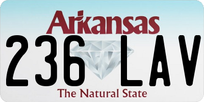 AR license plate 236LAV