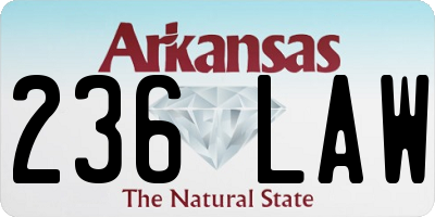 AR license plate 236LAW