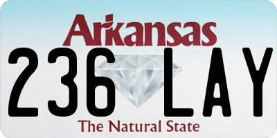 AR license plate 236LAY