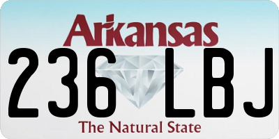 AR license plate 236LBJ