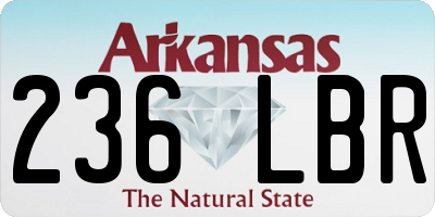 AR license plate 236LBR