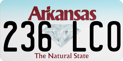 AR license plate 236LCO