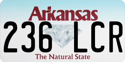 AR license plate 236LCR
