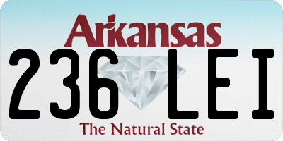 AR license plate 236LEI