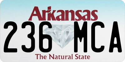 AR license plate 236MCA