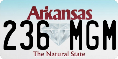 AR license plate 236MGM