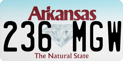 AR license plate 236MGW