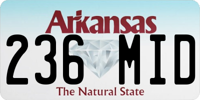 AR license plate 236MID