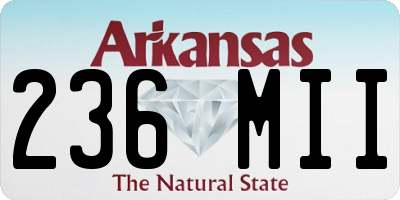AR license plate 236MII
